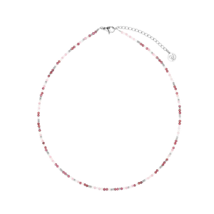 Gemstone Beaded Necklace Garnet & Pink Tourmaline